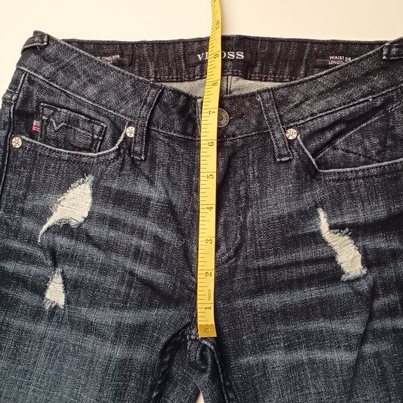 Vigoss Jeans Size 24/0 The Chelsea Skinny Low Rise Medium Wash Distressed - Picture 8 of 10